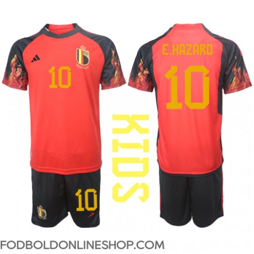 Belgien Eden Hazard #10 Hjemme Trøje Børn VM 2022 Kortærmet (+ Korte bukser)
